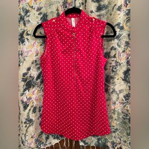 Polka Dot Sleeveless Blouse